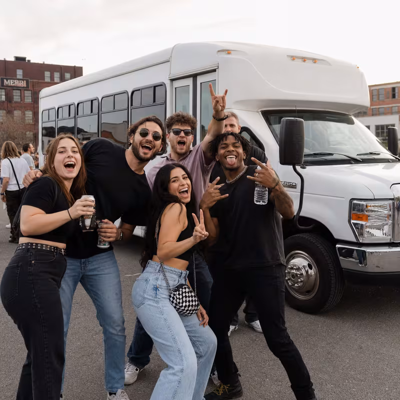 Black Mercedes Sprinter van staged for an San Francisco Concert Transportation group