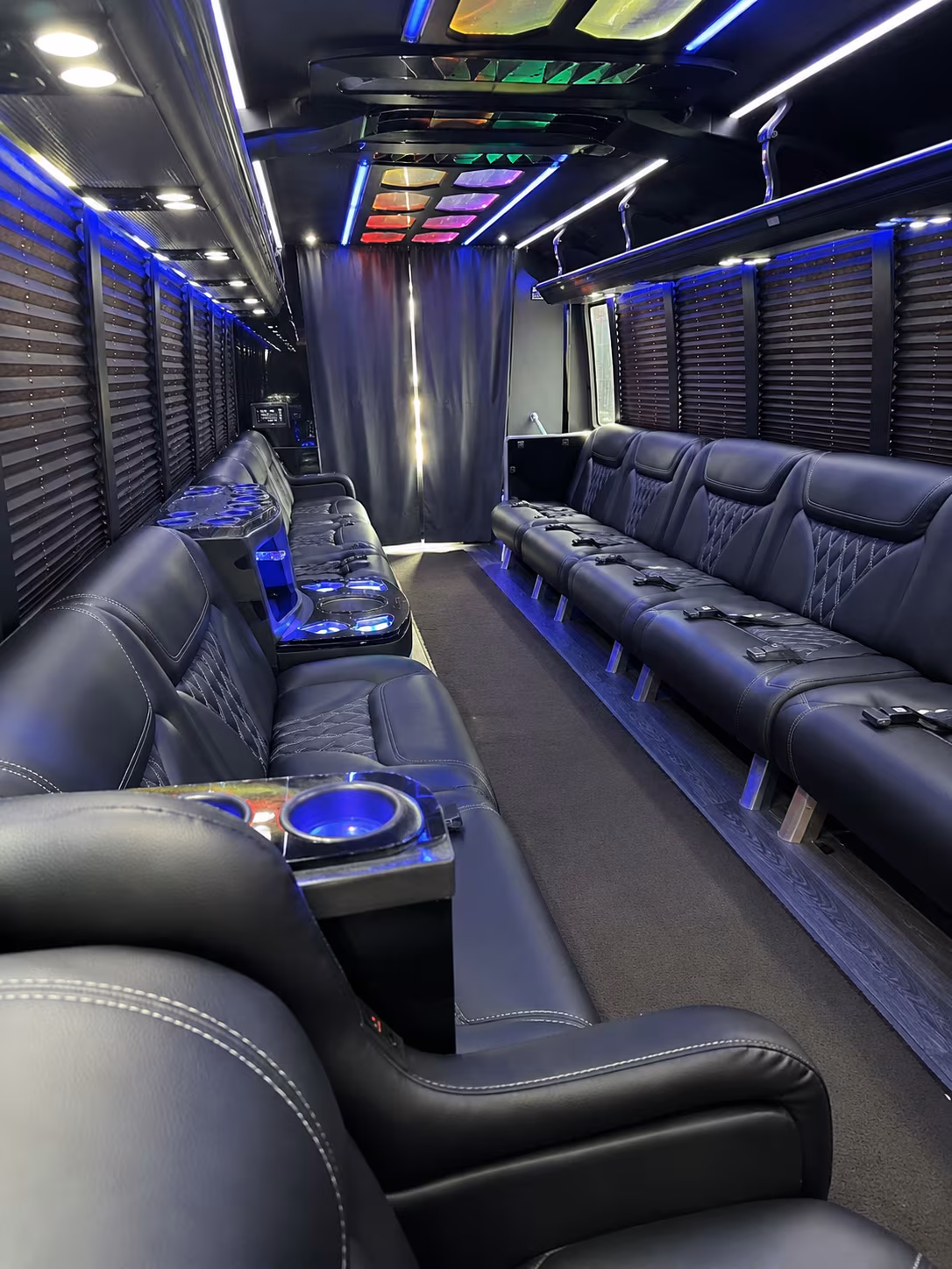 San Francisco Birthday, Sweet 16, & Quinceañera Transportation party bus interior