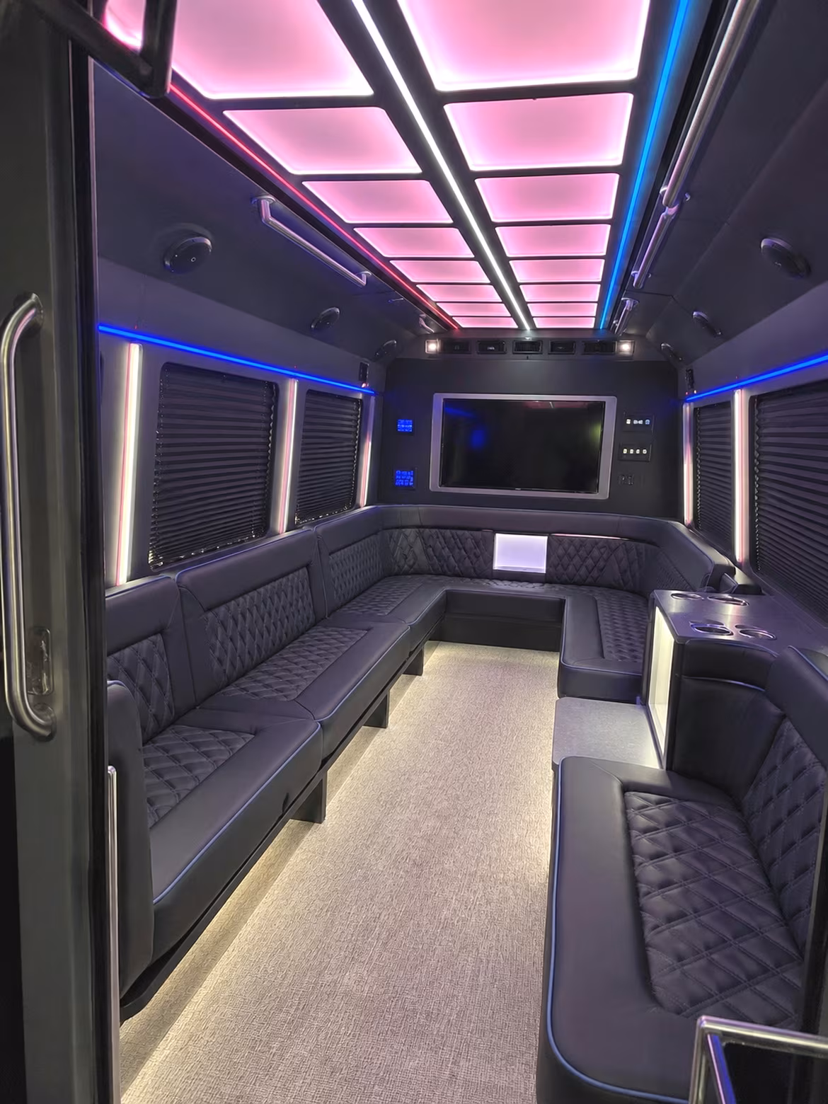 San Francisco Wedding Transportation party bus interior