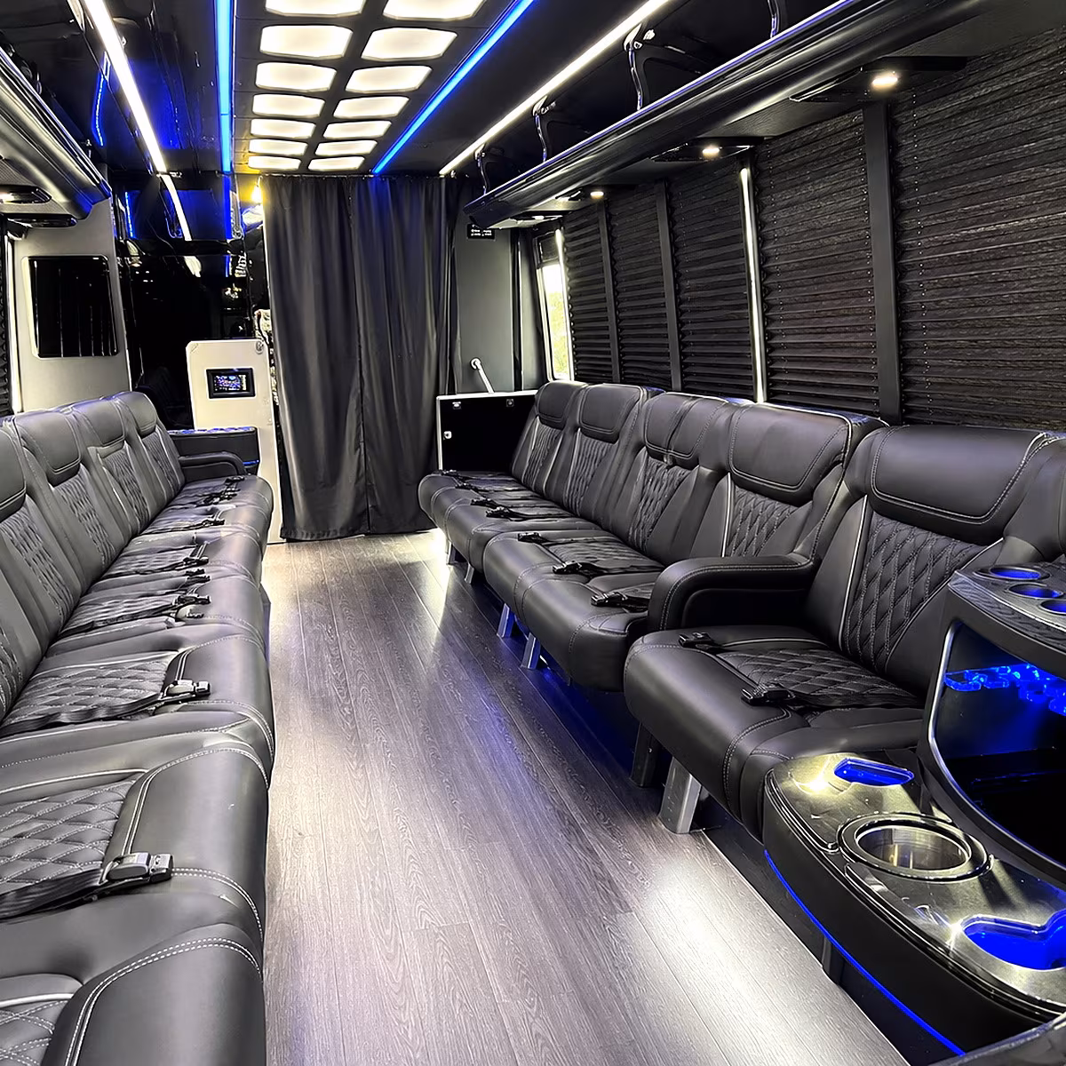 San Francisco Winery Tour & Pub Crawl Transportation party bus interior