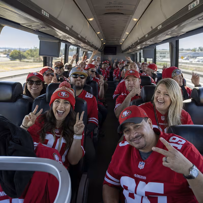 Black Mercedes Sprinter van staged for an San Francisco Sporting Event Transportation group