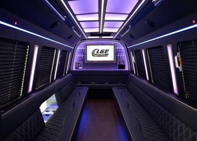 Oakland 18 Passenger Limo Bus Interior