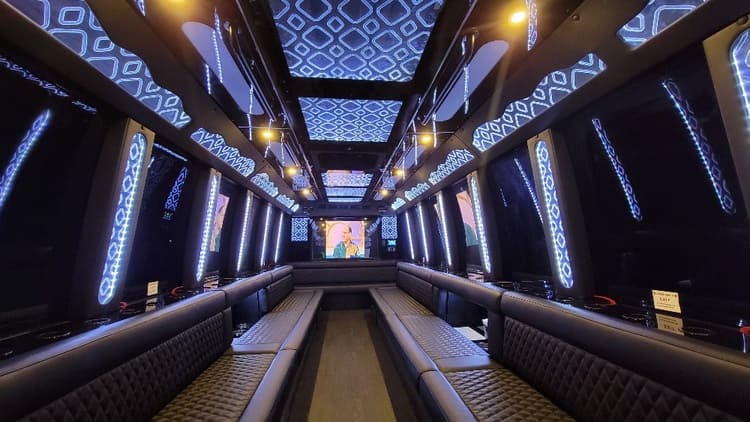 Vallejo 40 Passenger Limo Bus Interior